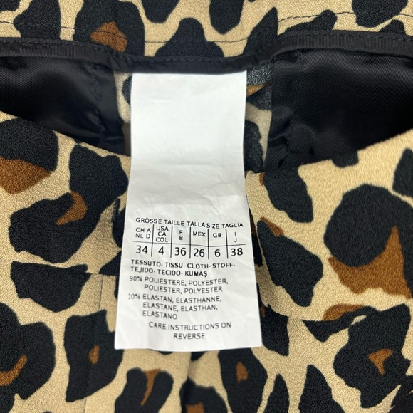 MaxMara Weekend Leopard Print Pants Size 4 – Chic Slim Fit Work Wear Trousers - Picture 8 of 9